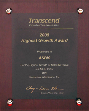 ASBIS Received Highest Growth Award from Transcend